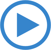 Blue circular video play button