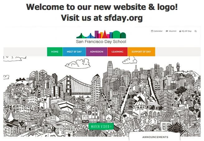 San Francisco Day School website with text