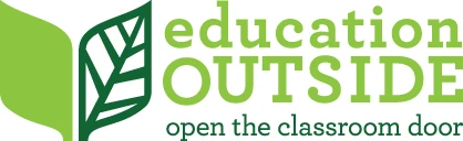 Education Outside logo: a green leaf mark with the tagline "Open the classroom door"
