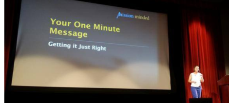 Photo of a slide from a Mission Minded presentation