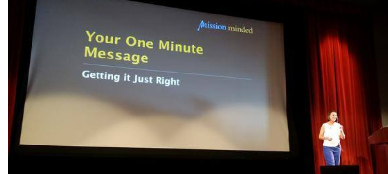 Photo of a slide from a Mission Minded presentation
